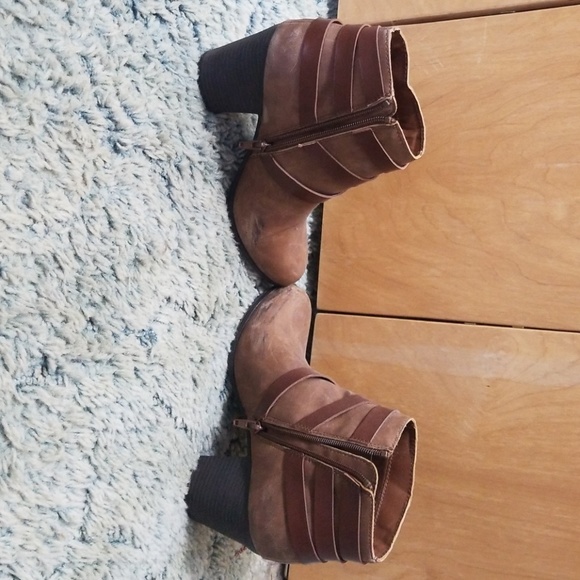 Faded Glory Shoes - Brown Ankle Heeled Boots